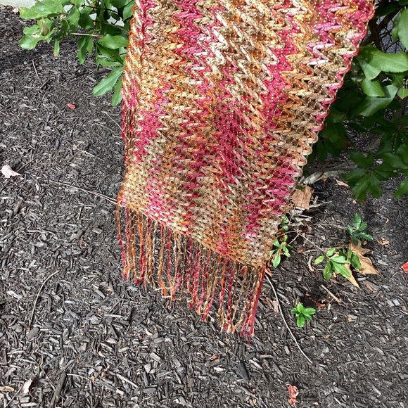 Autumn colors braided threaded scarf gorgeous! - Picture 6 of 7